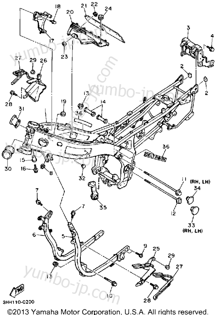 FRAME for motorcycles YAMAHA FZR600RB 1991 year