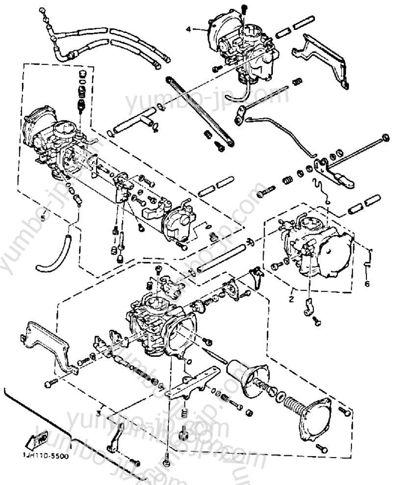 Carburetor(For California Models Only) для мотоциклов YAMAHA V-MAX 1200 (VMX12S) 1986 г.