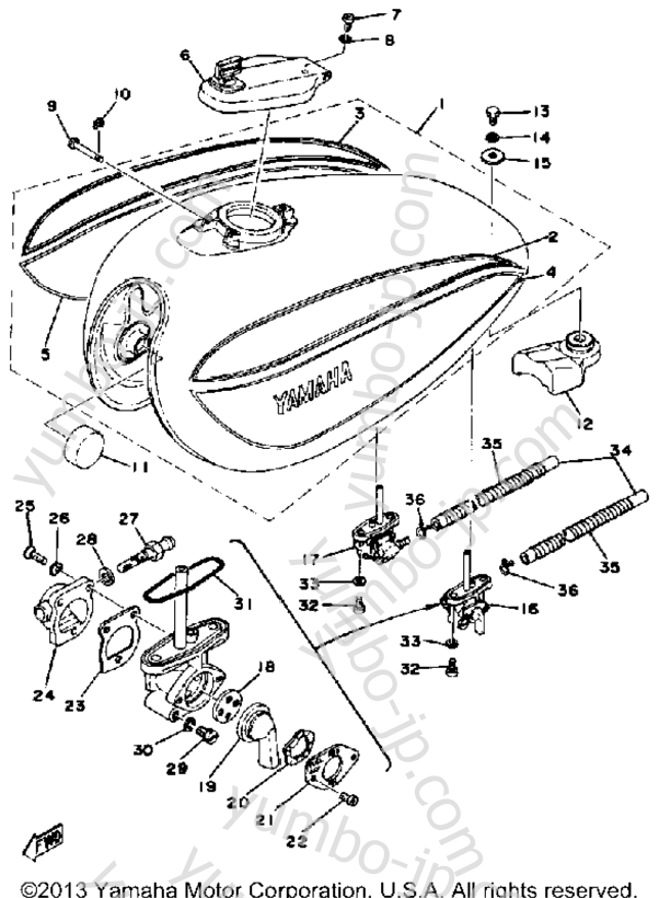 Fuel Tank Xs650d для мотоциклов YAMAHA XS650D 1977 г.