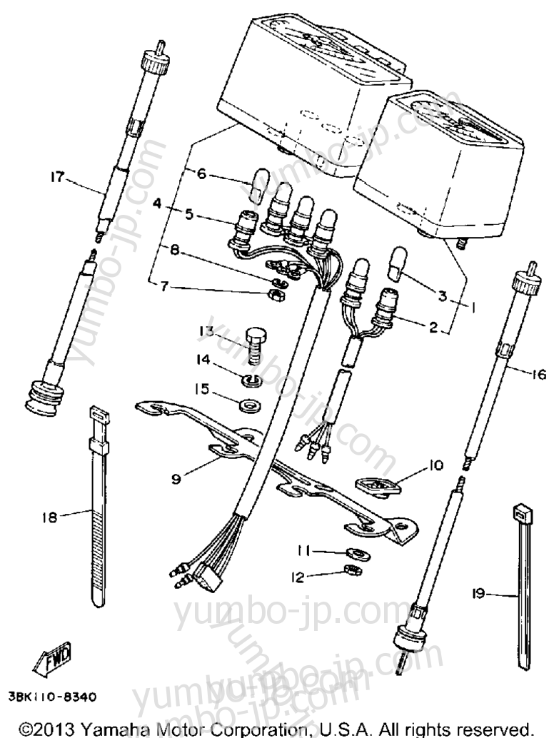 Измерительные приборы для мотоциклов YAMAHA ENDURO (DT50W) 1989 г.