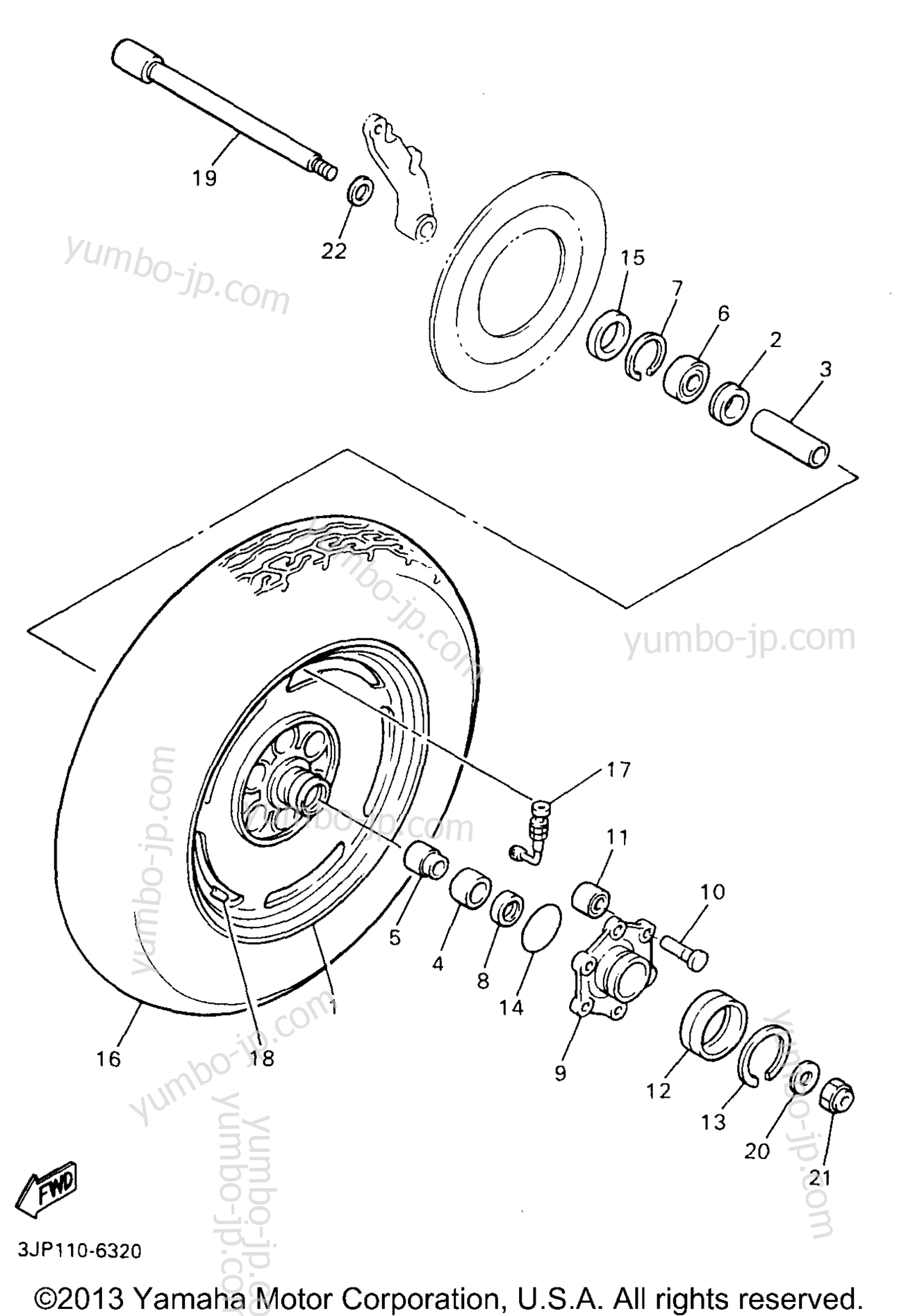 REAR WHEEL для мотоциклов YAMAHA V-MAX 1200 (VMX12H) 1996 г.