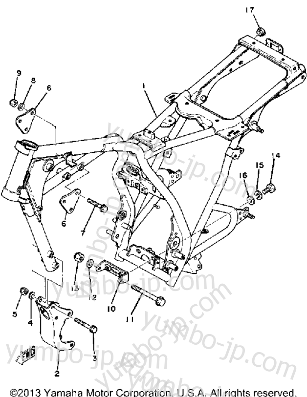 FRAME for motorcycles YAMAHA SR250TH 1981 year