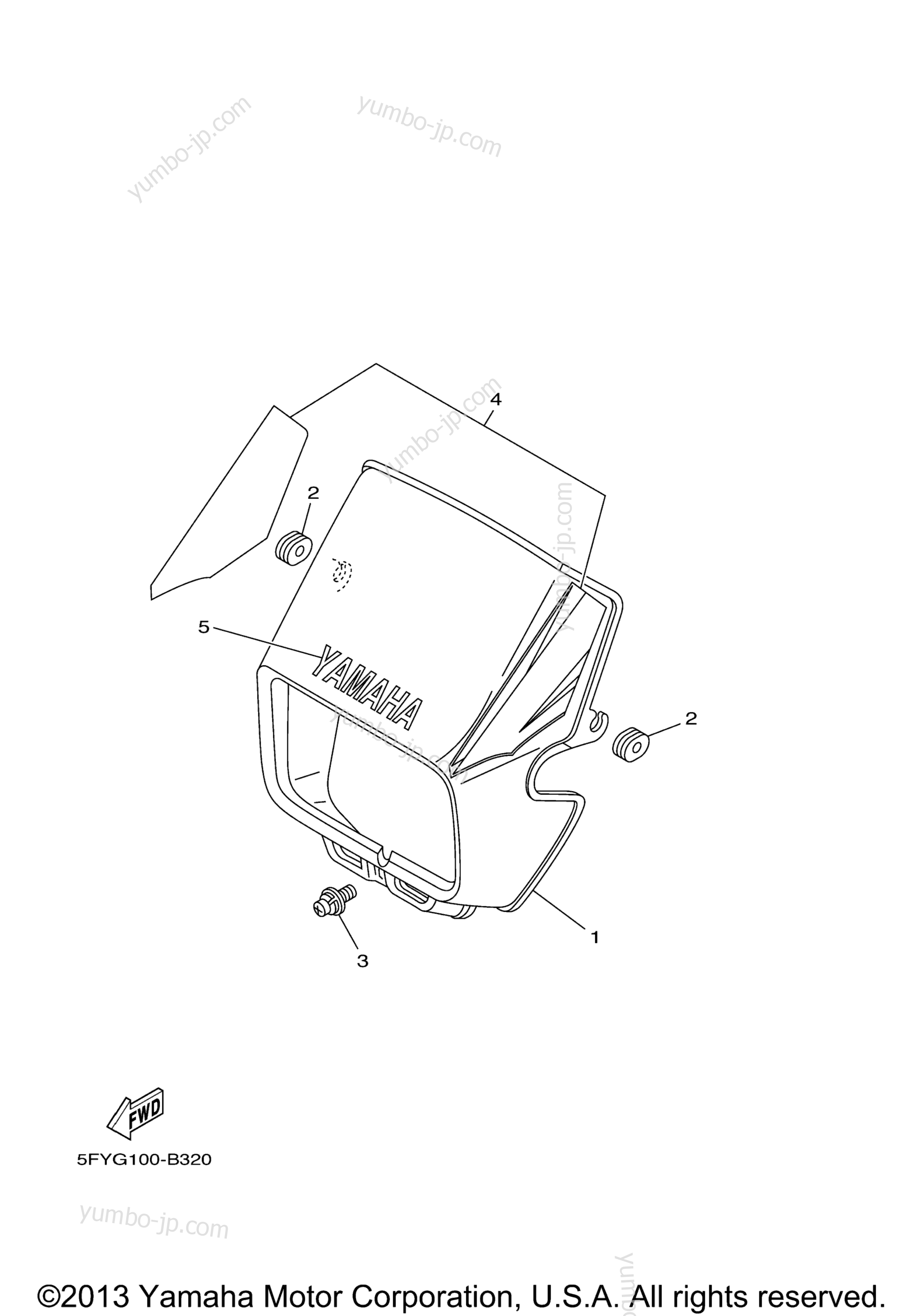 Cowling 1 для мотоциклов YAMAHA TW200 (TW200R) 2003 г.