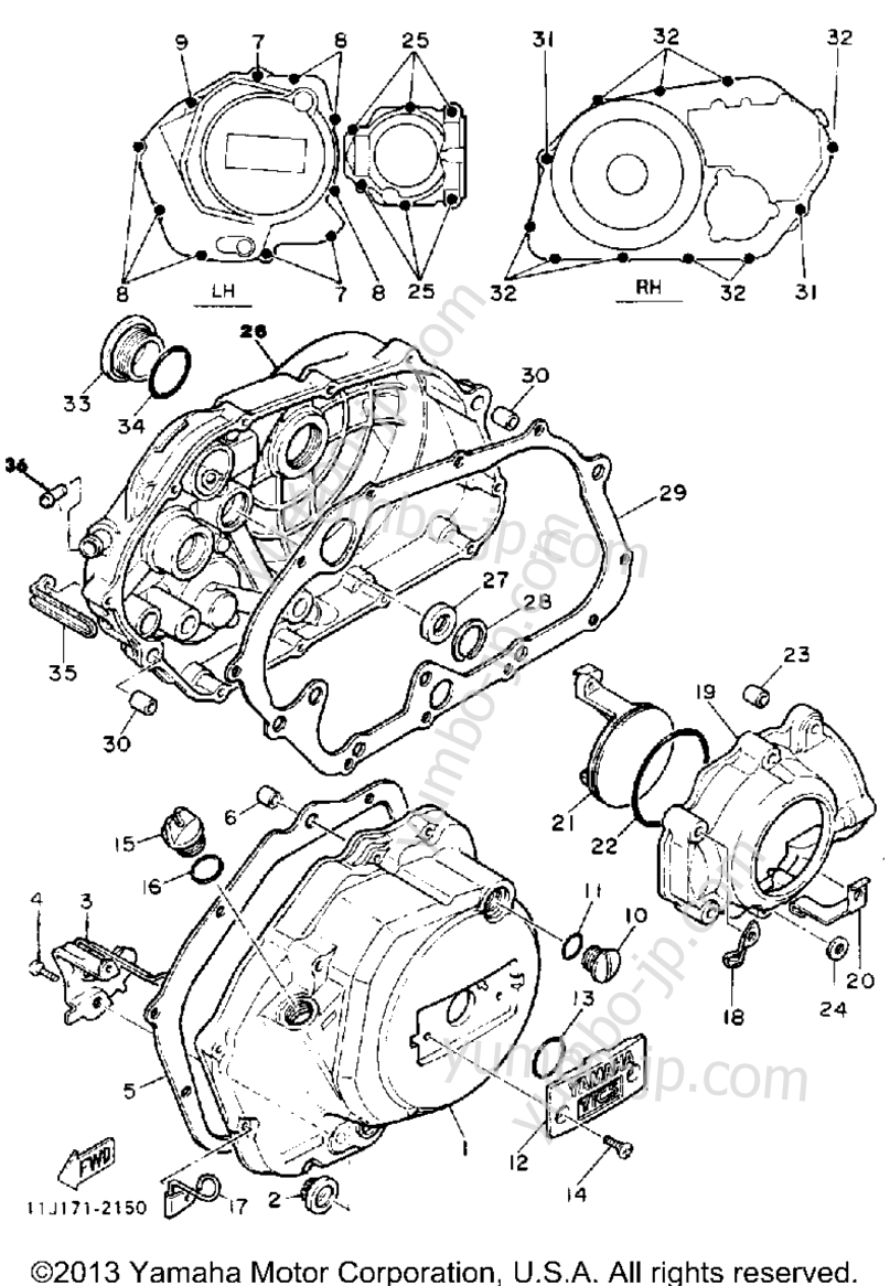 CRANKCASE COVER for motorcycles YAMAHA XZ550RJ 1982 year