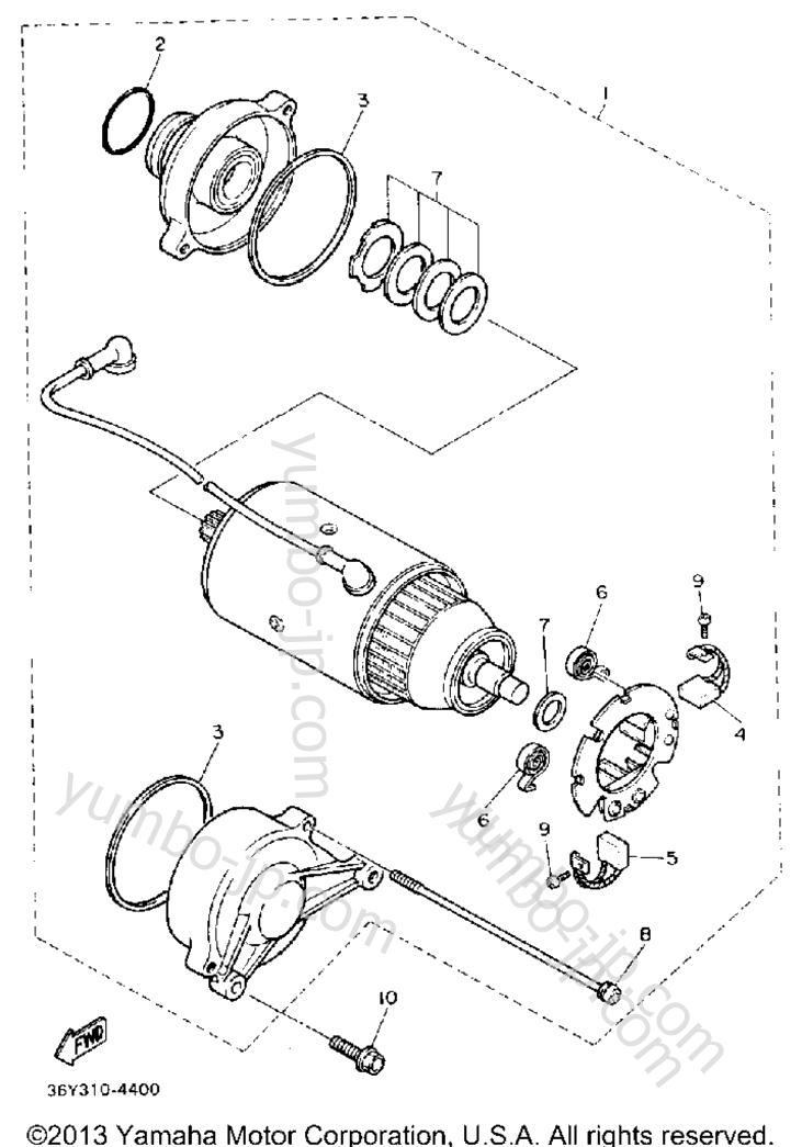 STARTING MOTOR для мотоциклов YAMAHA FJ1200AC CA 1990 г.