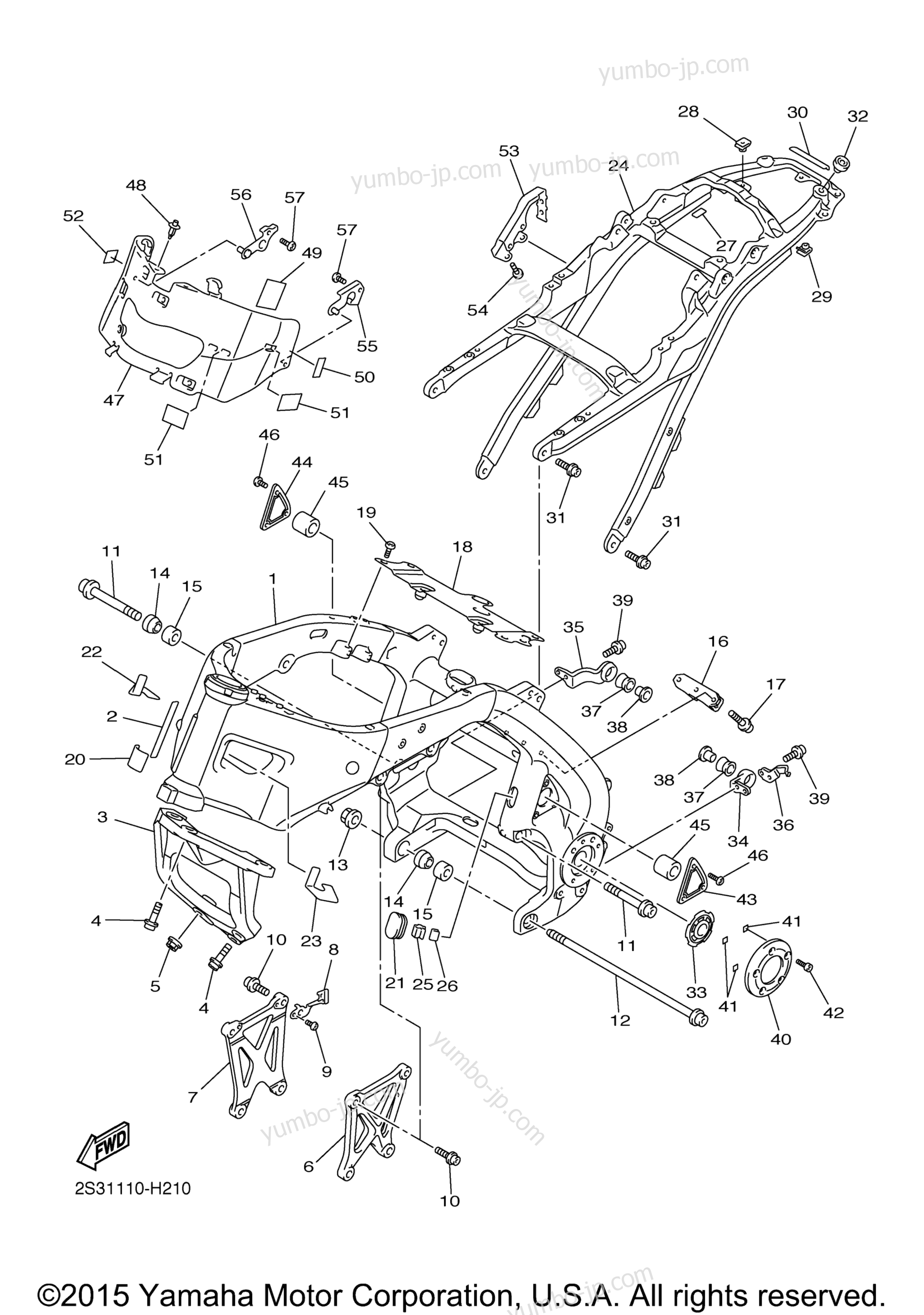 FRAME for motorcycles YAMAHA VMAX (VMX17GCL) CA 2016 year