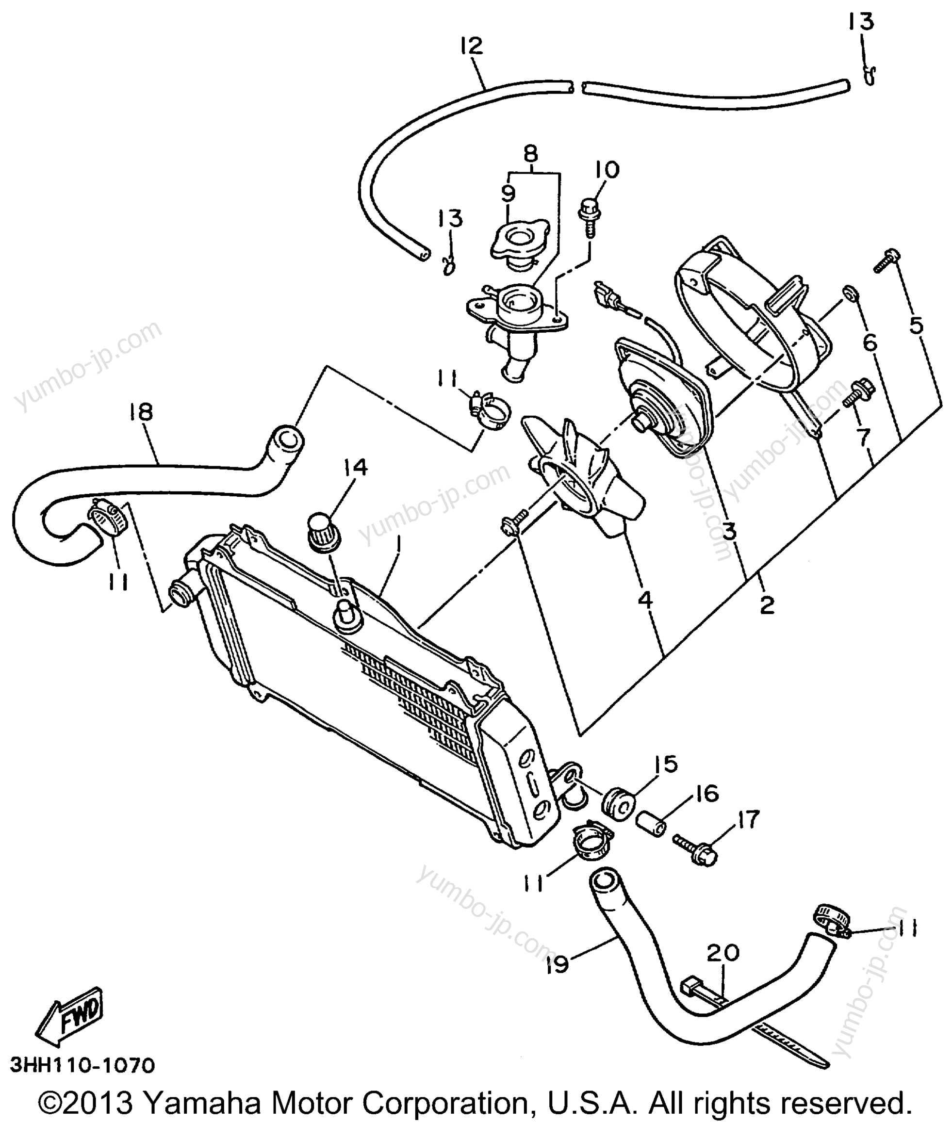 RADIATOR HOSE для мотоциклов YAMAHA FZR600RL 1999 г.