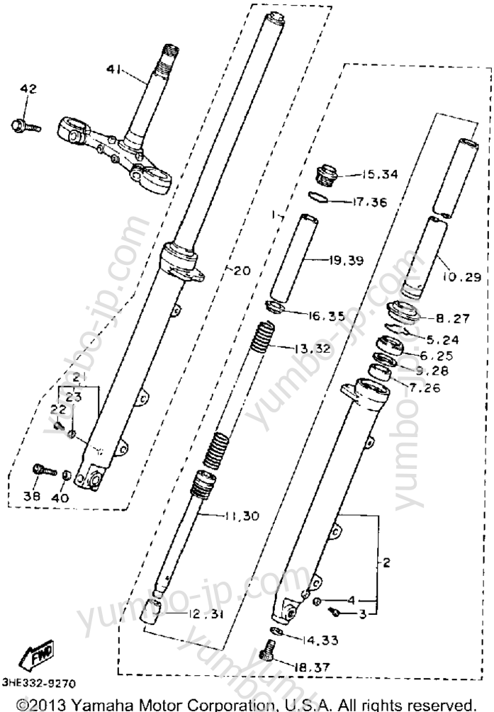 FRONT FORK for motorcycles YAMAHA FZR600RD 1992 year