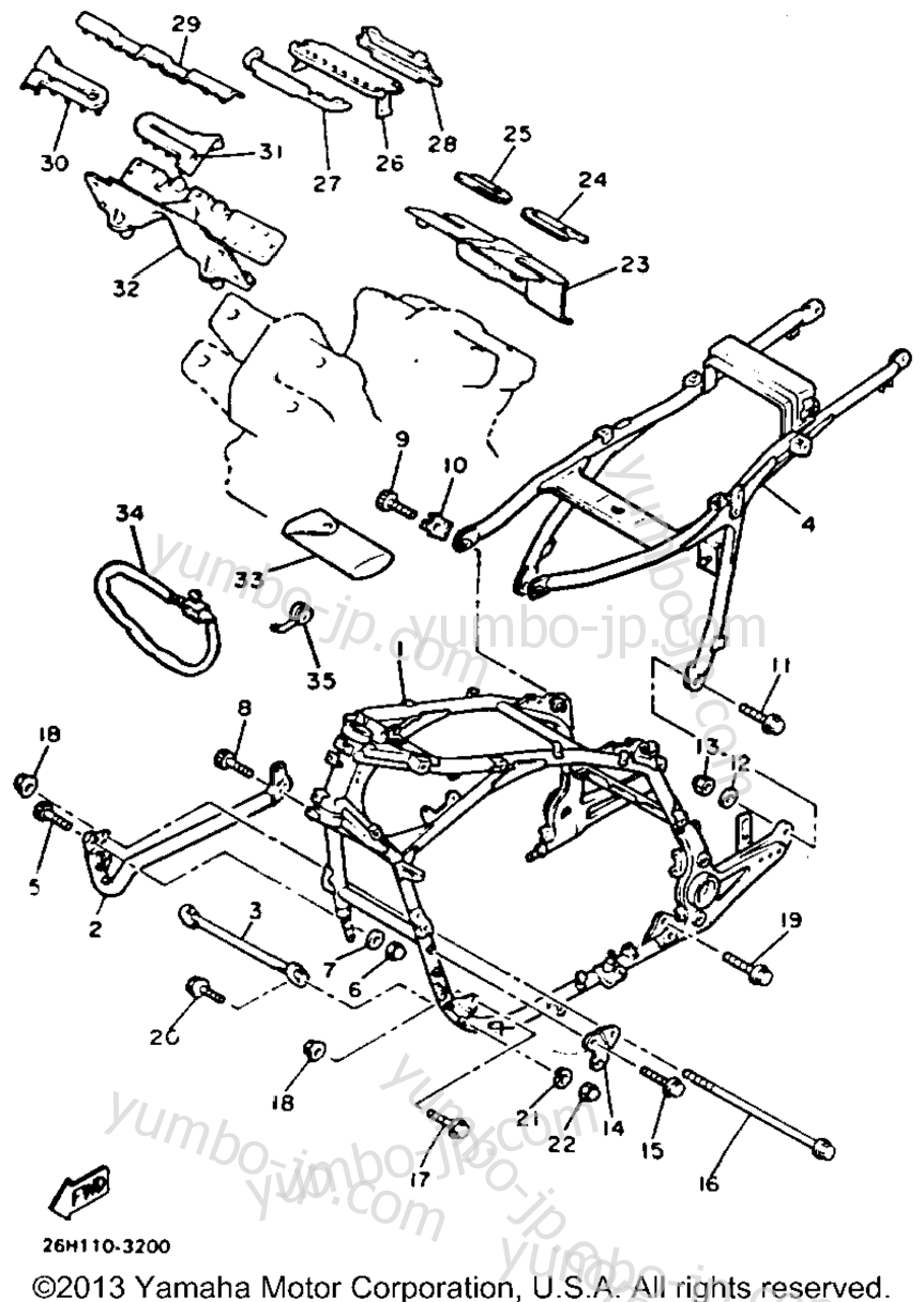 FRAME for motorcycles YAMAHA XVZ12L 1984 year