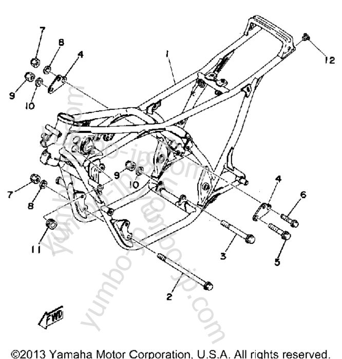 FRAME for motorcycles YAMAHA TZ350D 1977 year