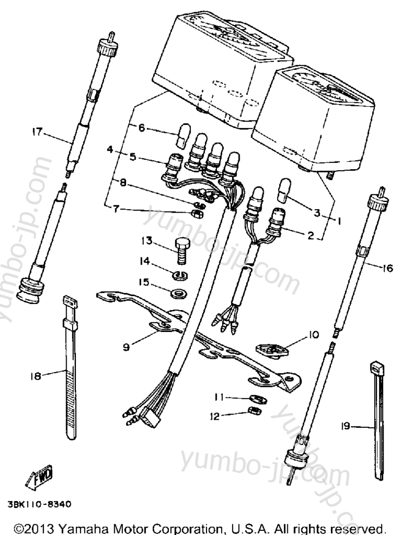Измерительные приборы для мотоциклов YAMAHA ENDURO (DT50U) 1988 г.