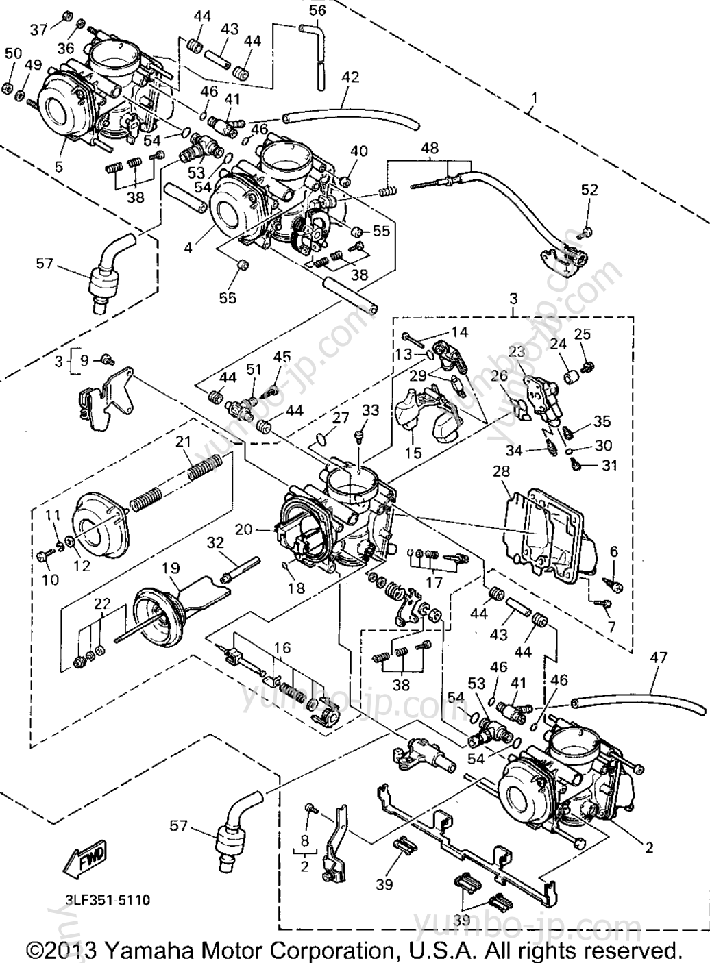 Alternate (Carburetor) for motorcycles YAMAHA FZR1000GC CA 1995 year