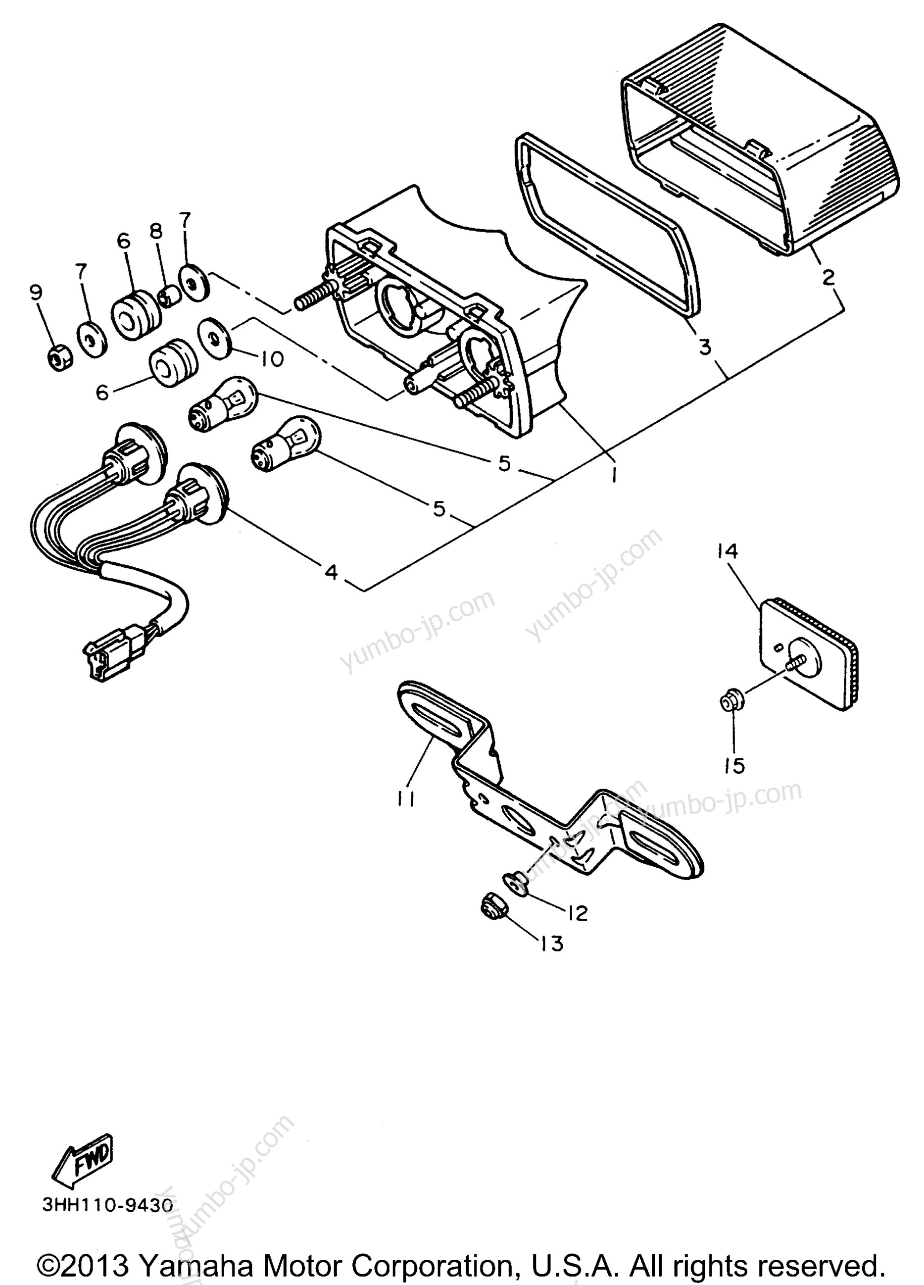 TAILLIGHT для мотоциклов YAMAHA FZR600RH 1996 г.