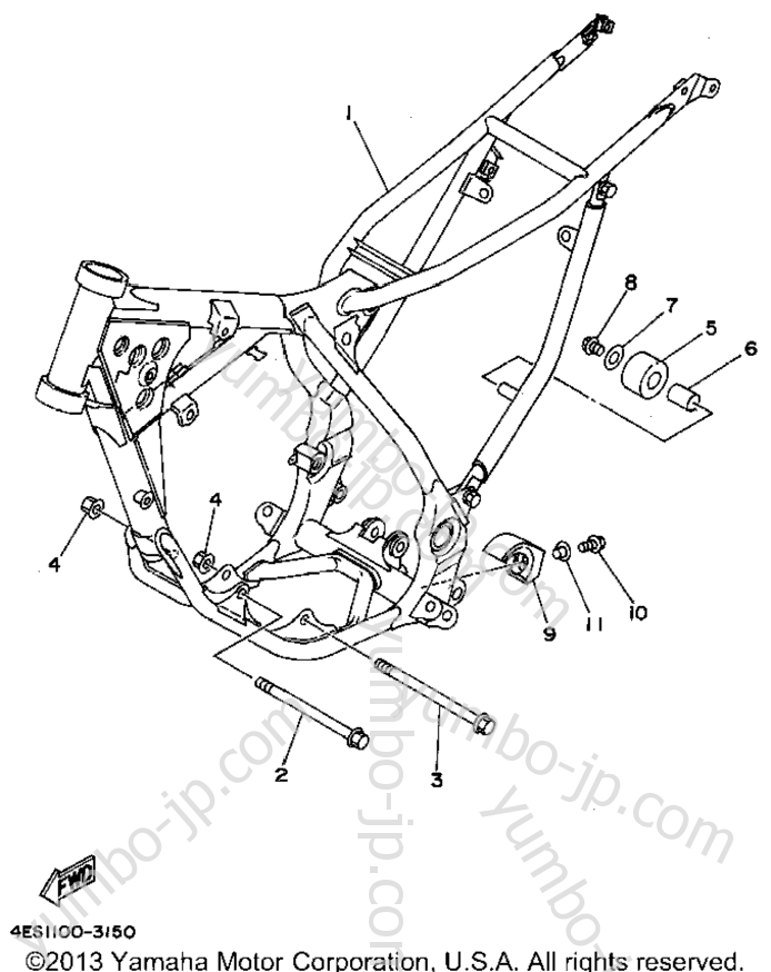 FRAME for motorcycles YAMAHA YZ80F1 1994 year