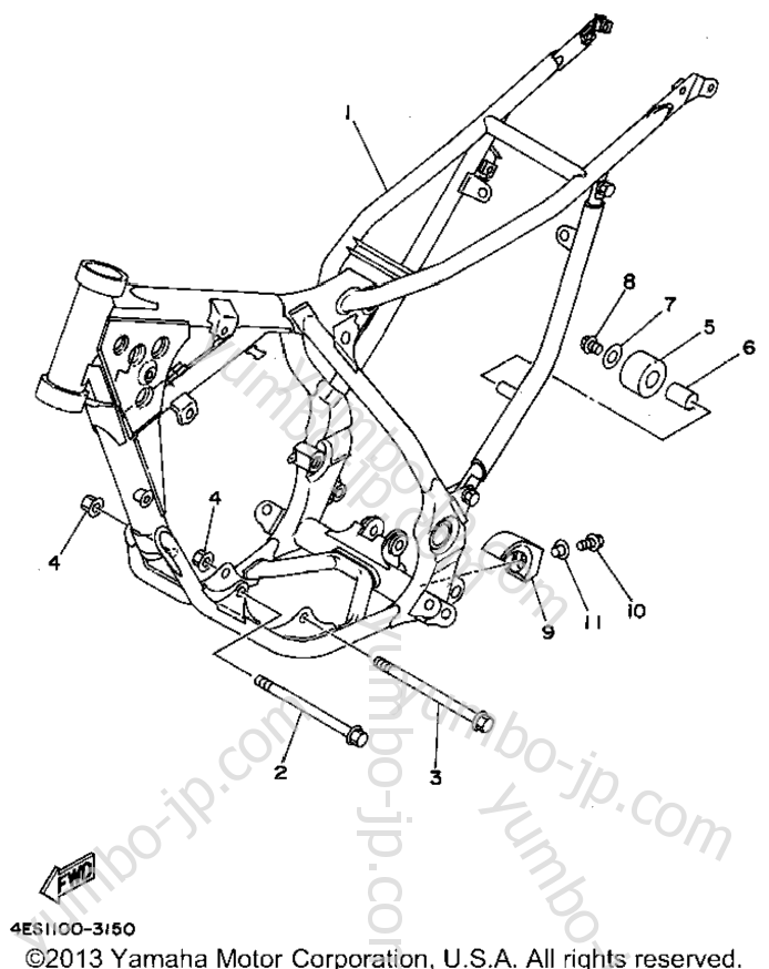 FRAME для мотоциклов YAMAHA YZ80F1 1994 г.