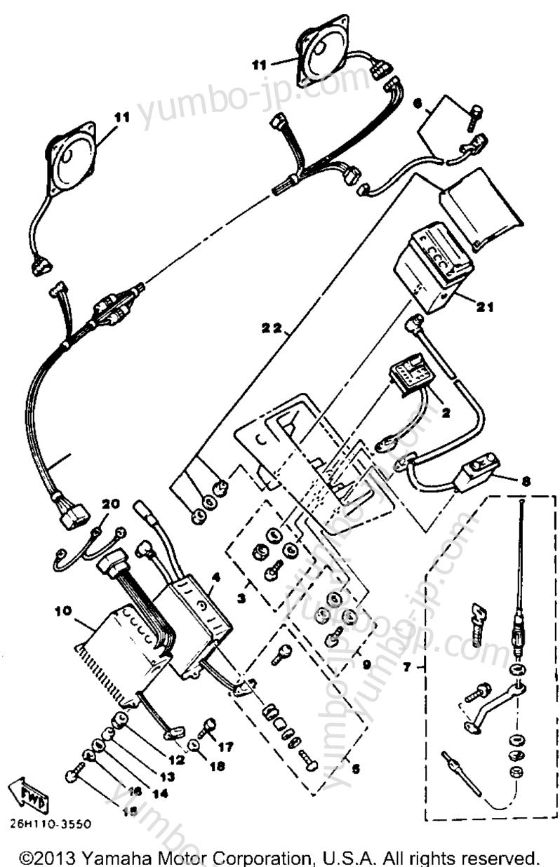 Optional Audio Kit 2 для мотоциклов YAMAHA XVZ12TK 1983 г.