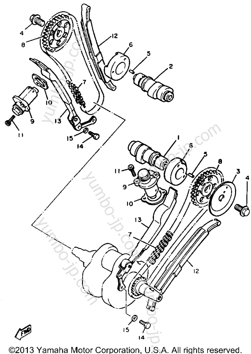 Camshaft Chain для мотоциклов YAMAHA VIRAGO 535 (XV535T) 1987 г.