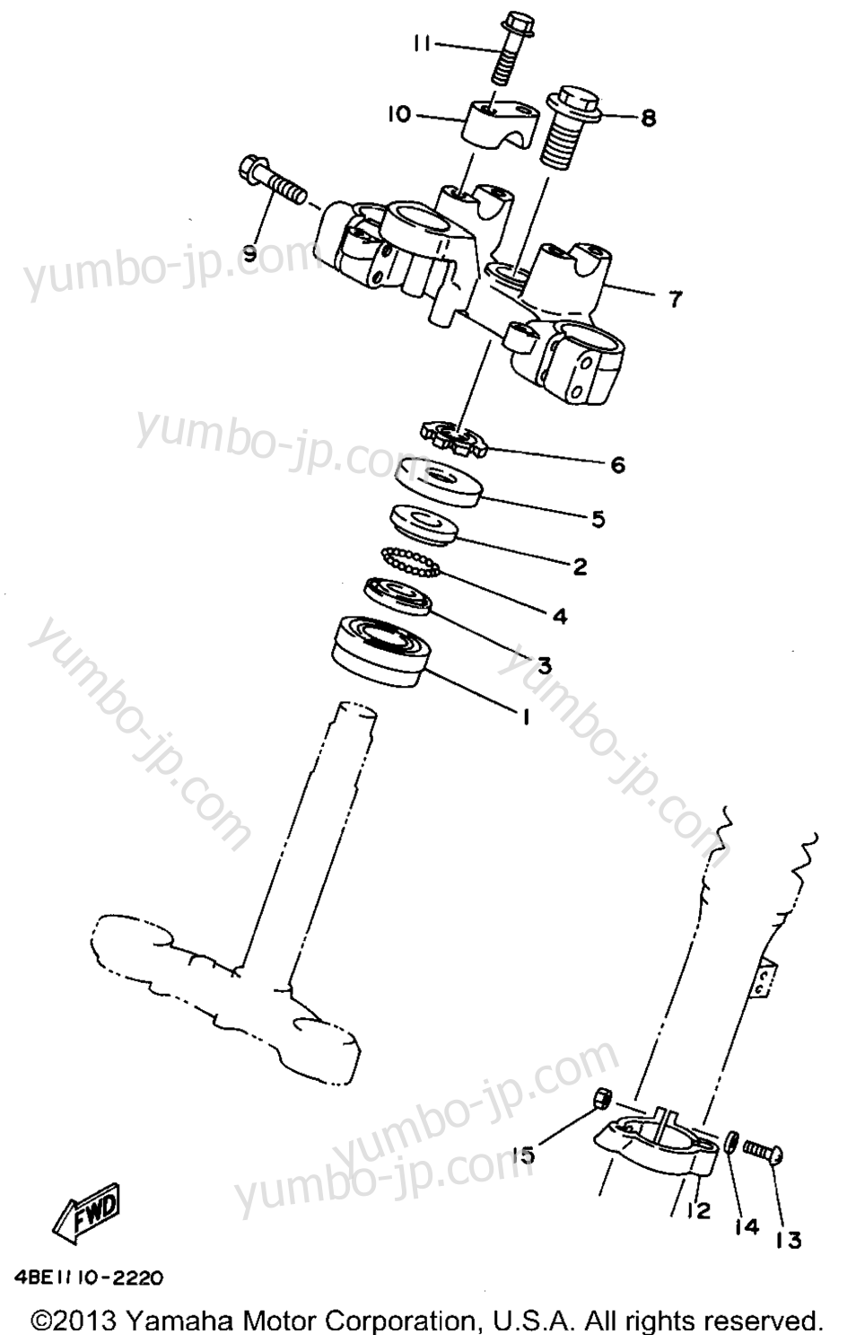 Steering for motorcycles YAMAHA SEROW (XT225F) 1994 year