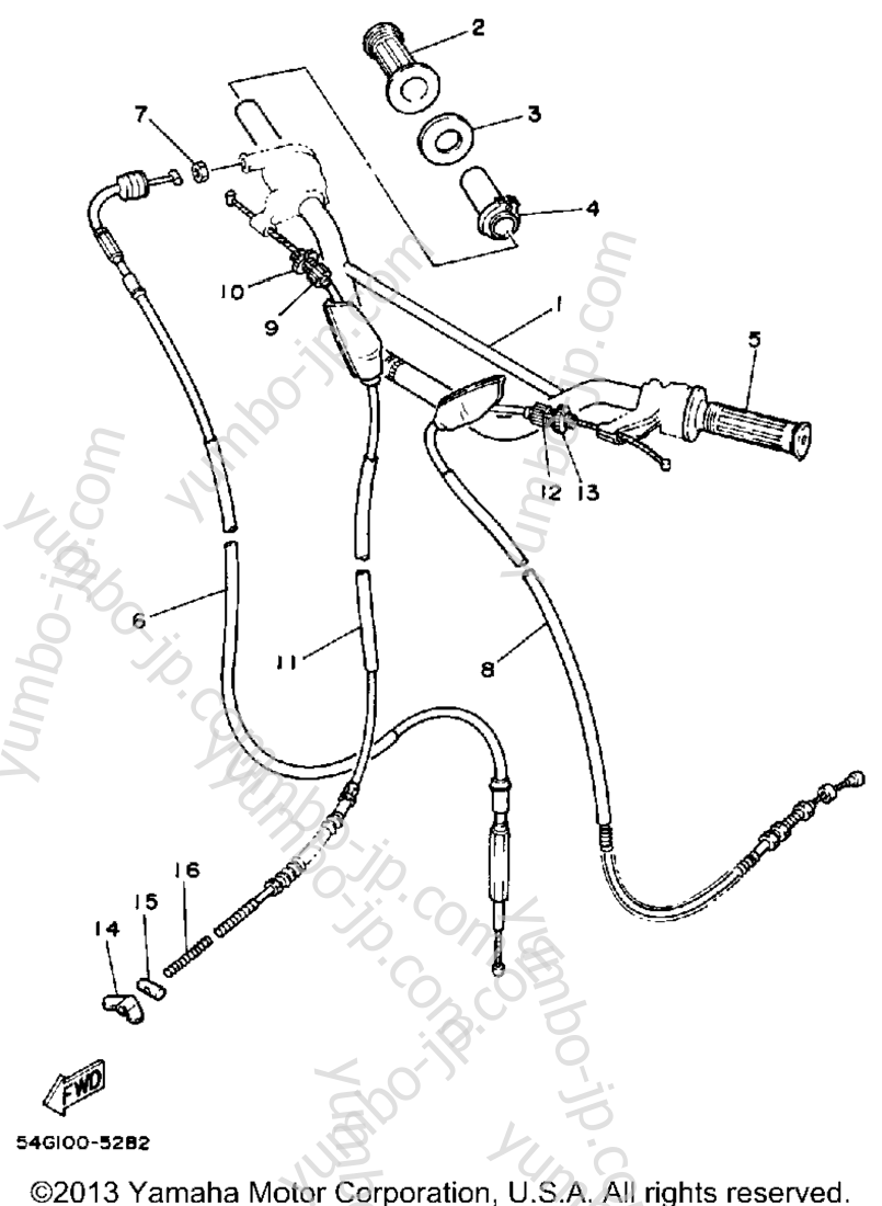Handlebar Cable для мотоциклов YAMAHA BIG WHEEL ELEC START (BW200ES) 1986 г.