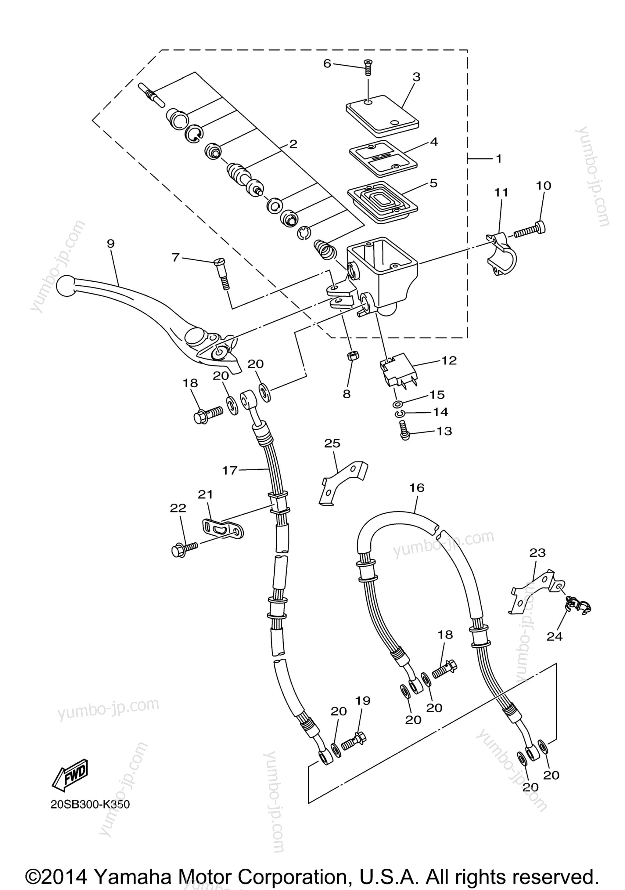 FRONT MASTER CYLINDER for motorcycles YAMAHA FZ6R (FZ6RFR) 2015 year