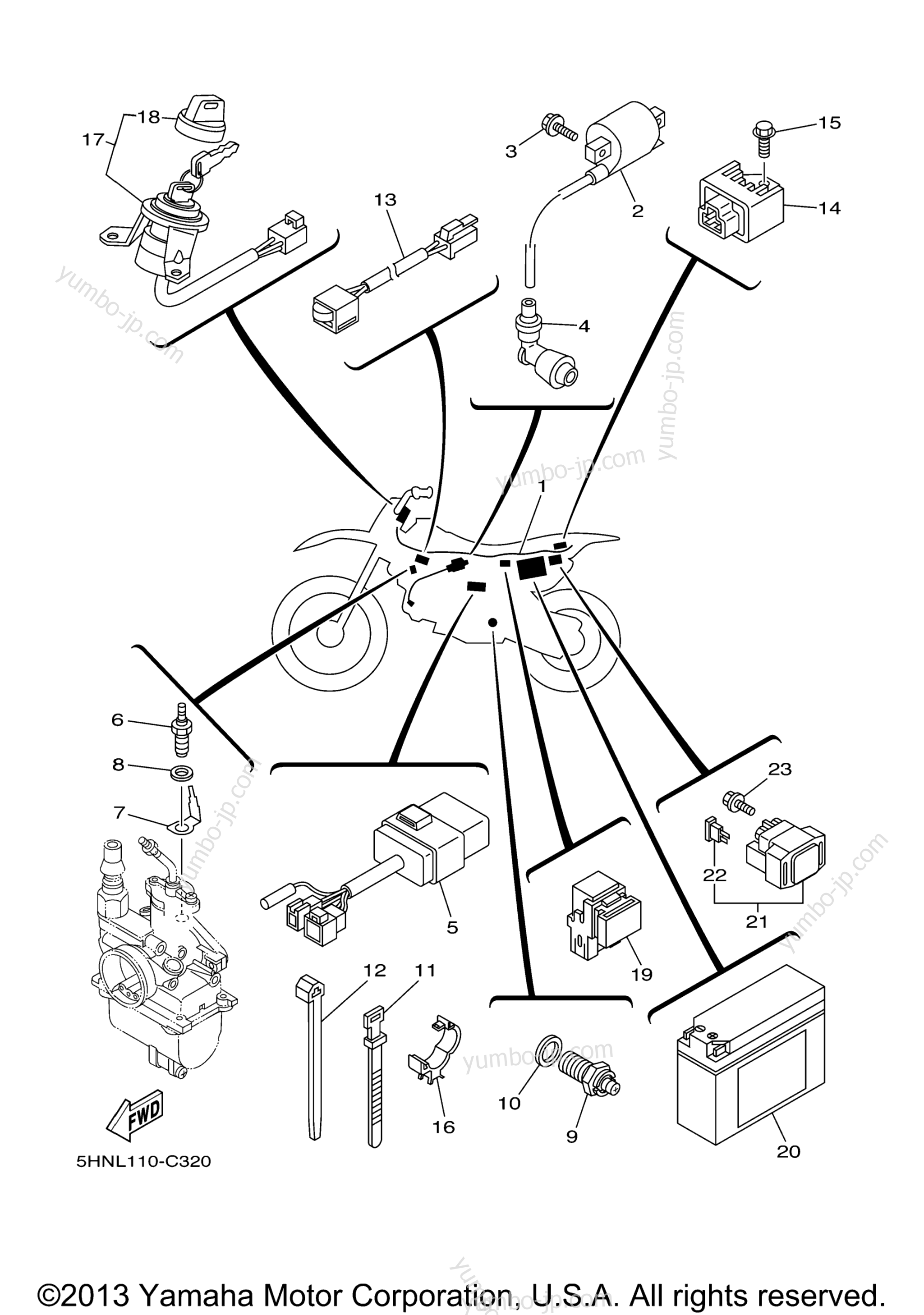 Electrical 1 для мотоциклов YAMAHA TTR90E (TTR90ES) 2004 г.