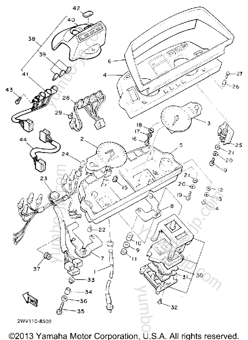 Измерительные приборы для мотоциклов YAMAHA XVZ13DAC CA 1990 г.