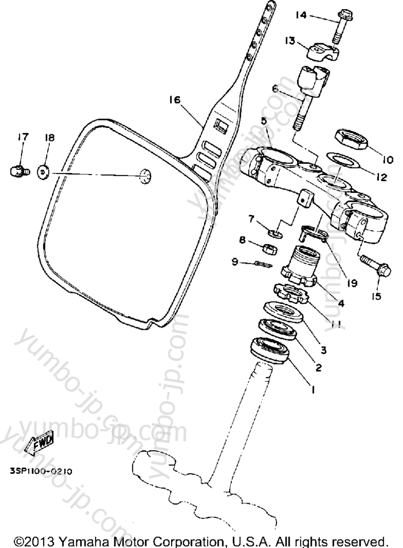 Steering for motorcycles YAMAHA YZ250A 1990 year