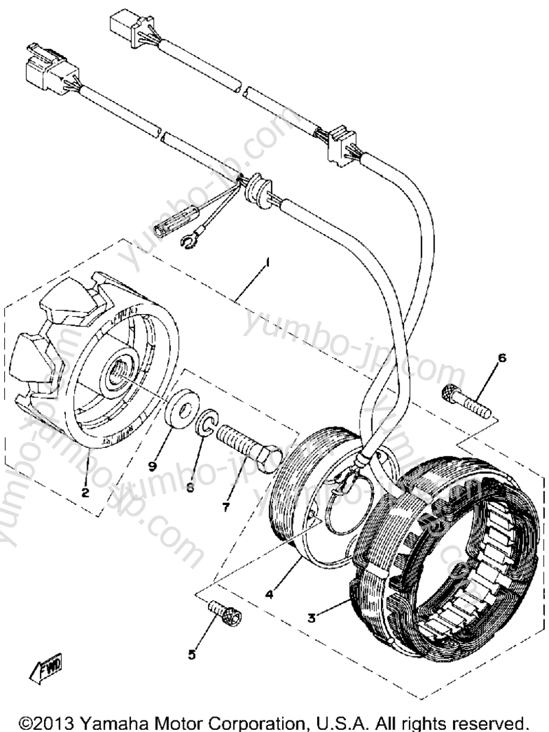 A - C - Generator для мотоциклов YAMAHA XS360_2D 1977 г.