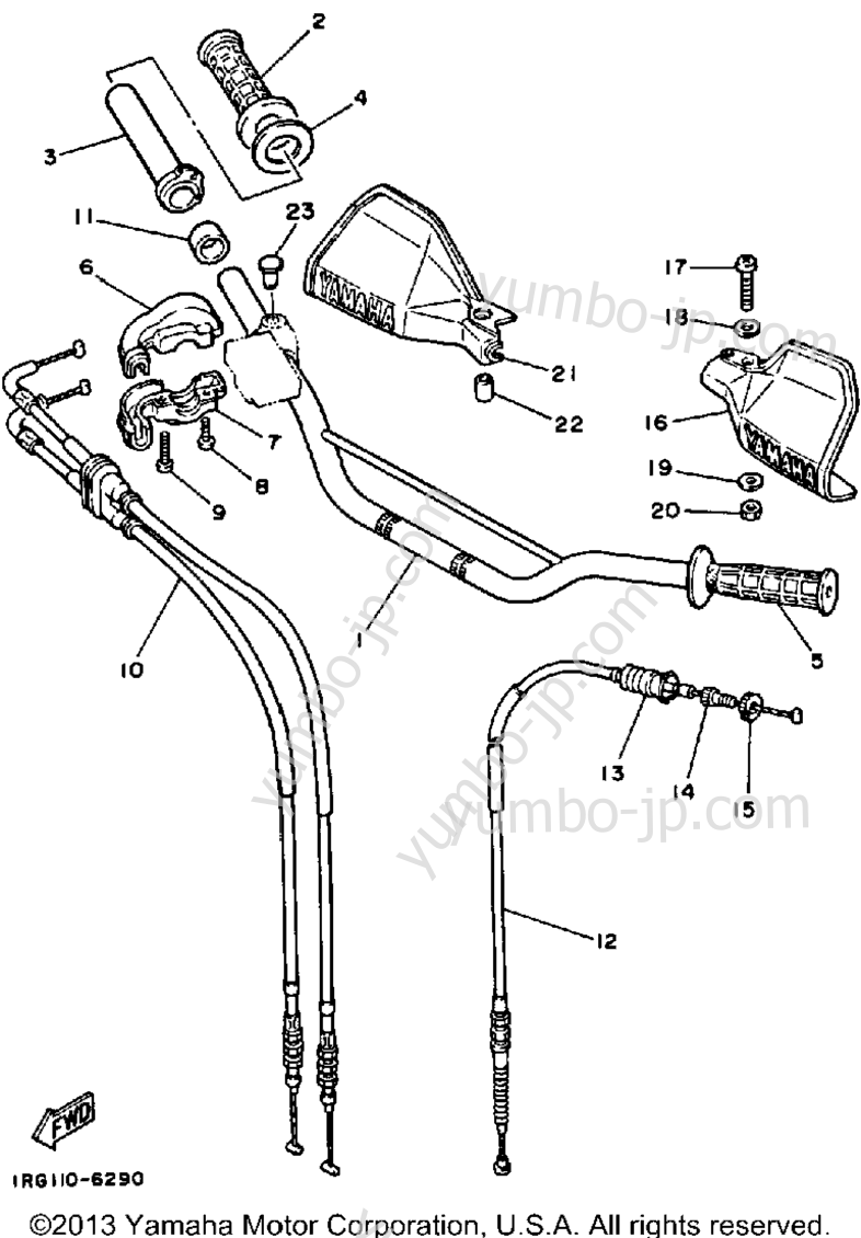 Handlebar-Cable for motorcycles YAMAHA TT350T 1987 year
