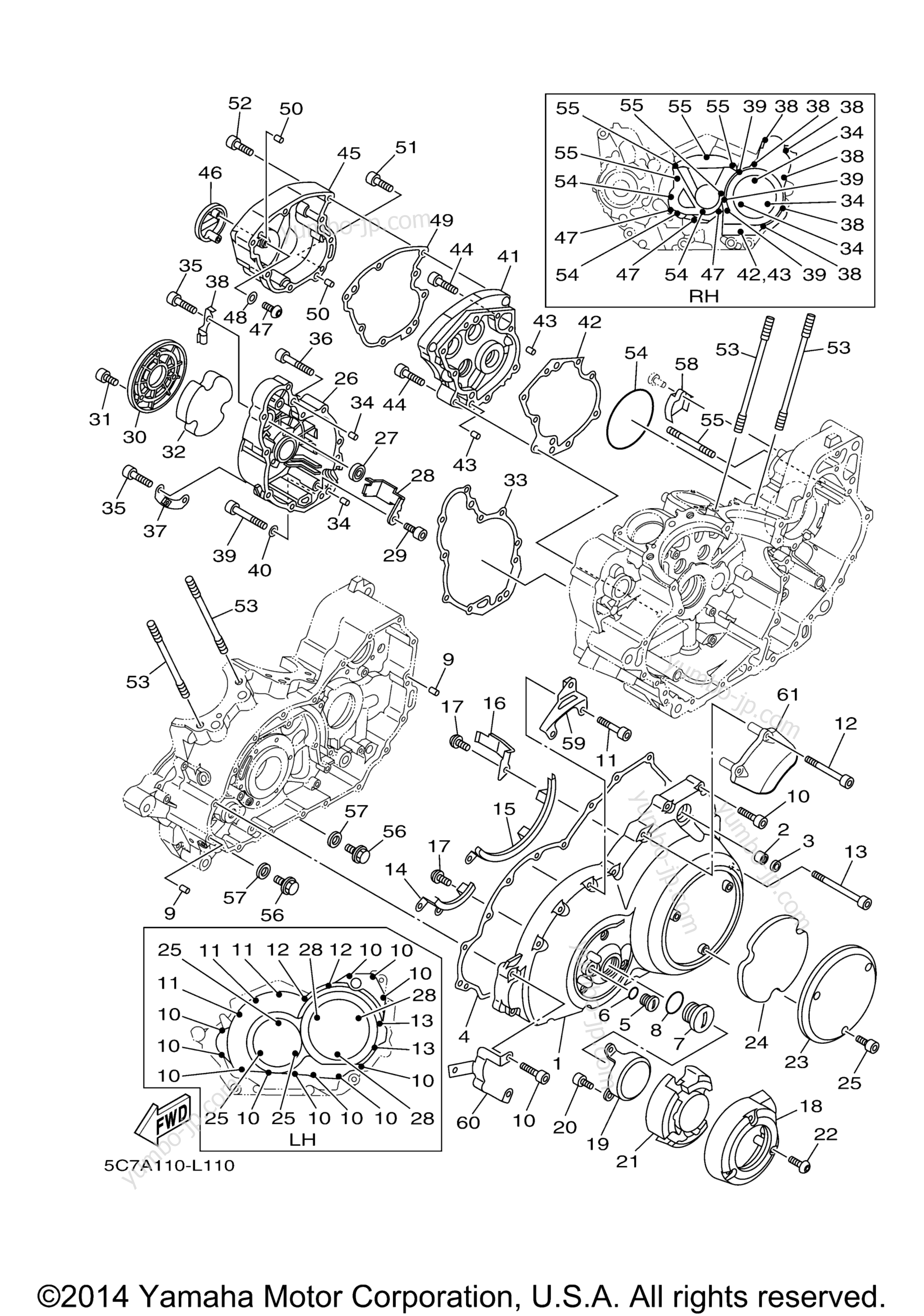 Crankcase Cover 1 для мотоциклов YAMAHA RAIDER (XV19CER) 2014 г.