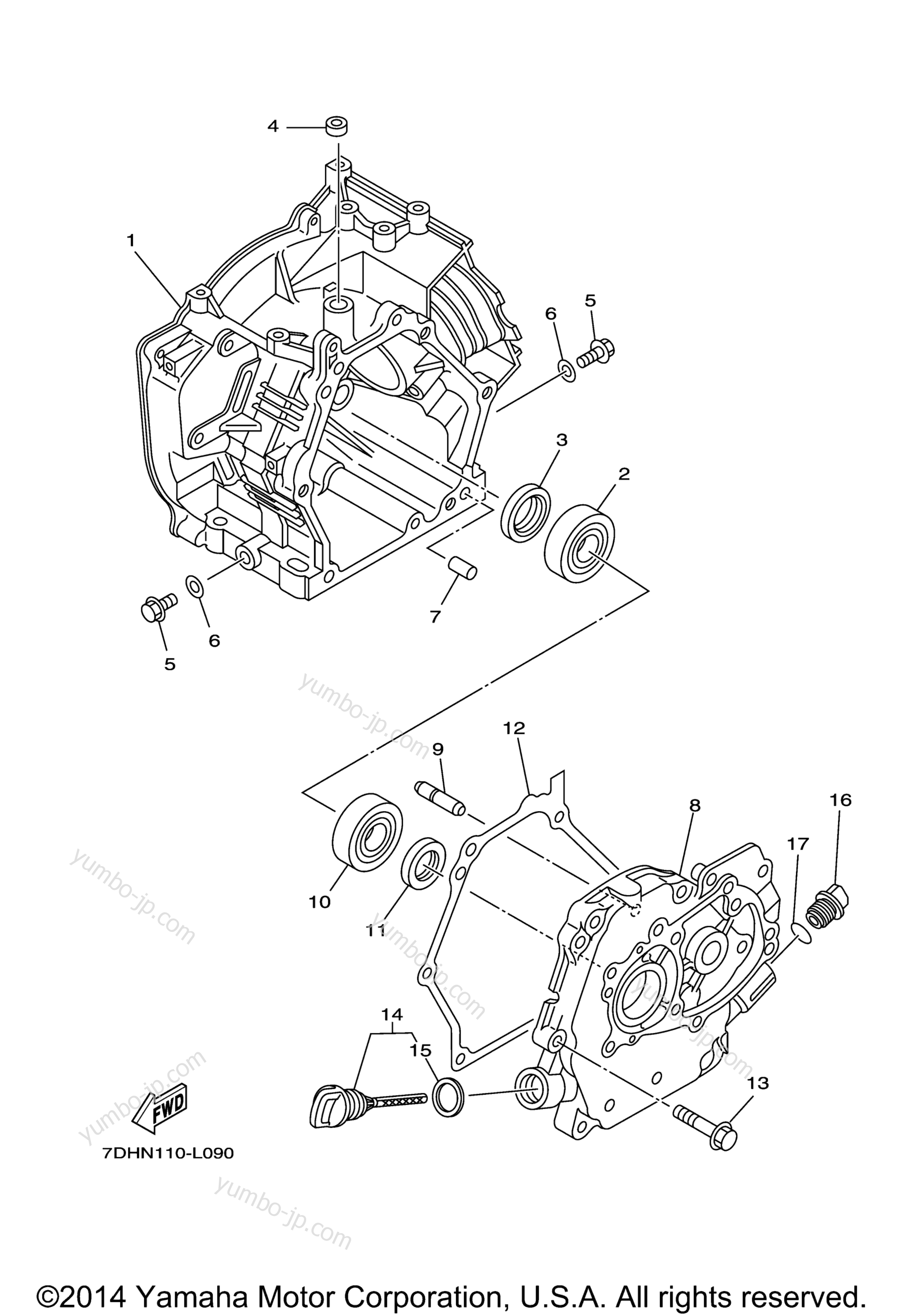 CRANKCASE for multi purpose engines YAMAHA MZ200KHID6 2011 year