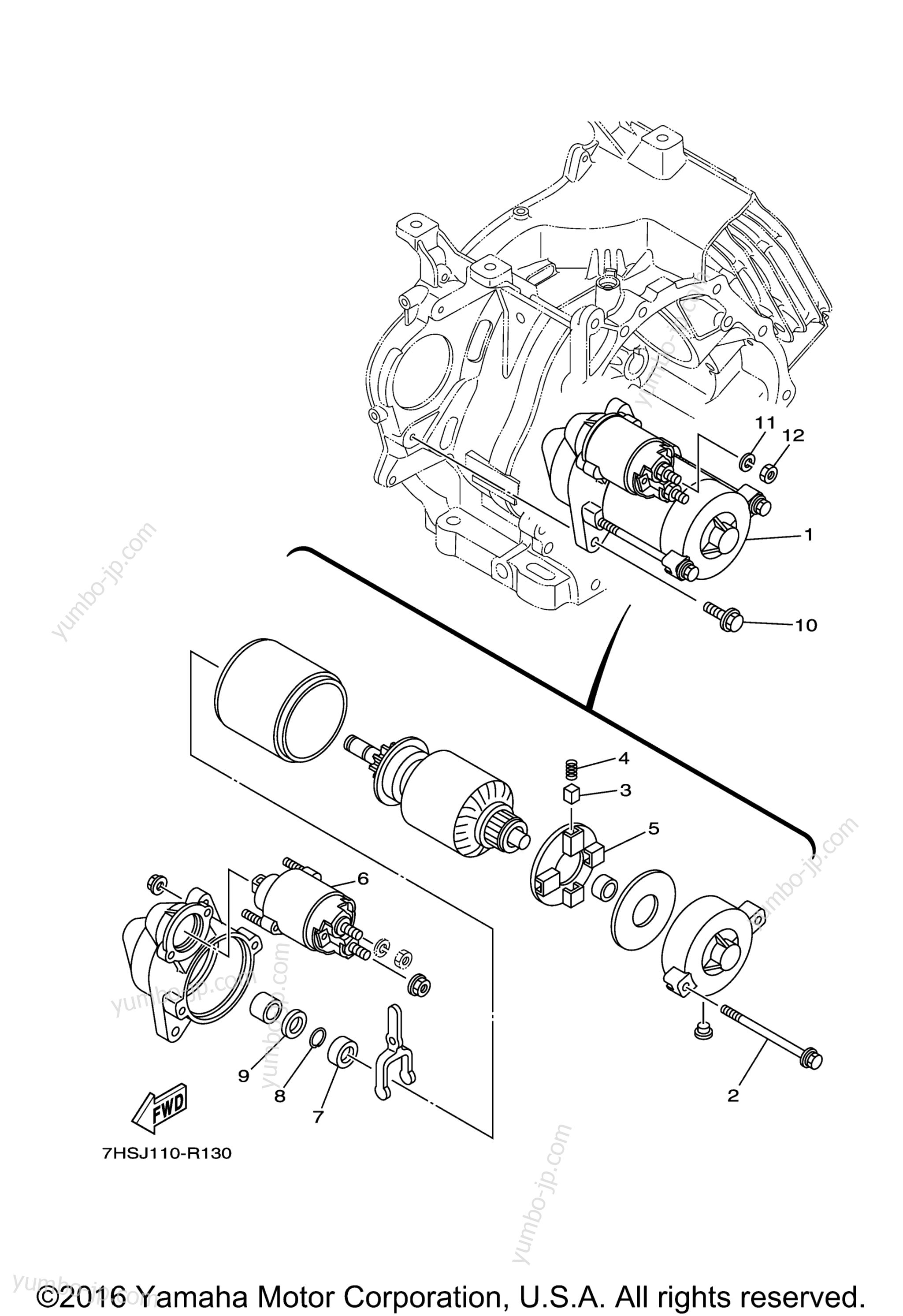 STARTING MOTOR для двигателей YAMAHA MX360AA6L6 2016 г.