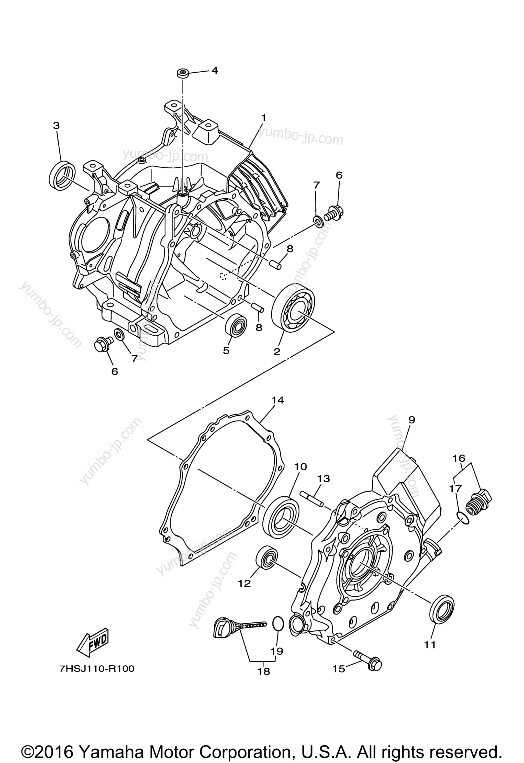 Крышка картера для двигателей YAMAHA MX360AA6L6 2016 г.