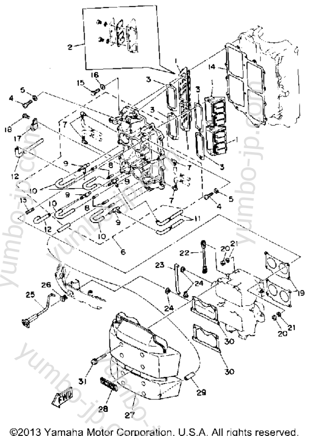 Intake для лодочных моторов YAMAHA 115TLRP 1991 г.