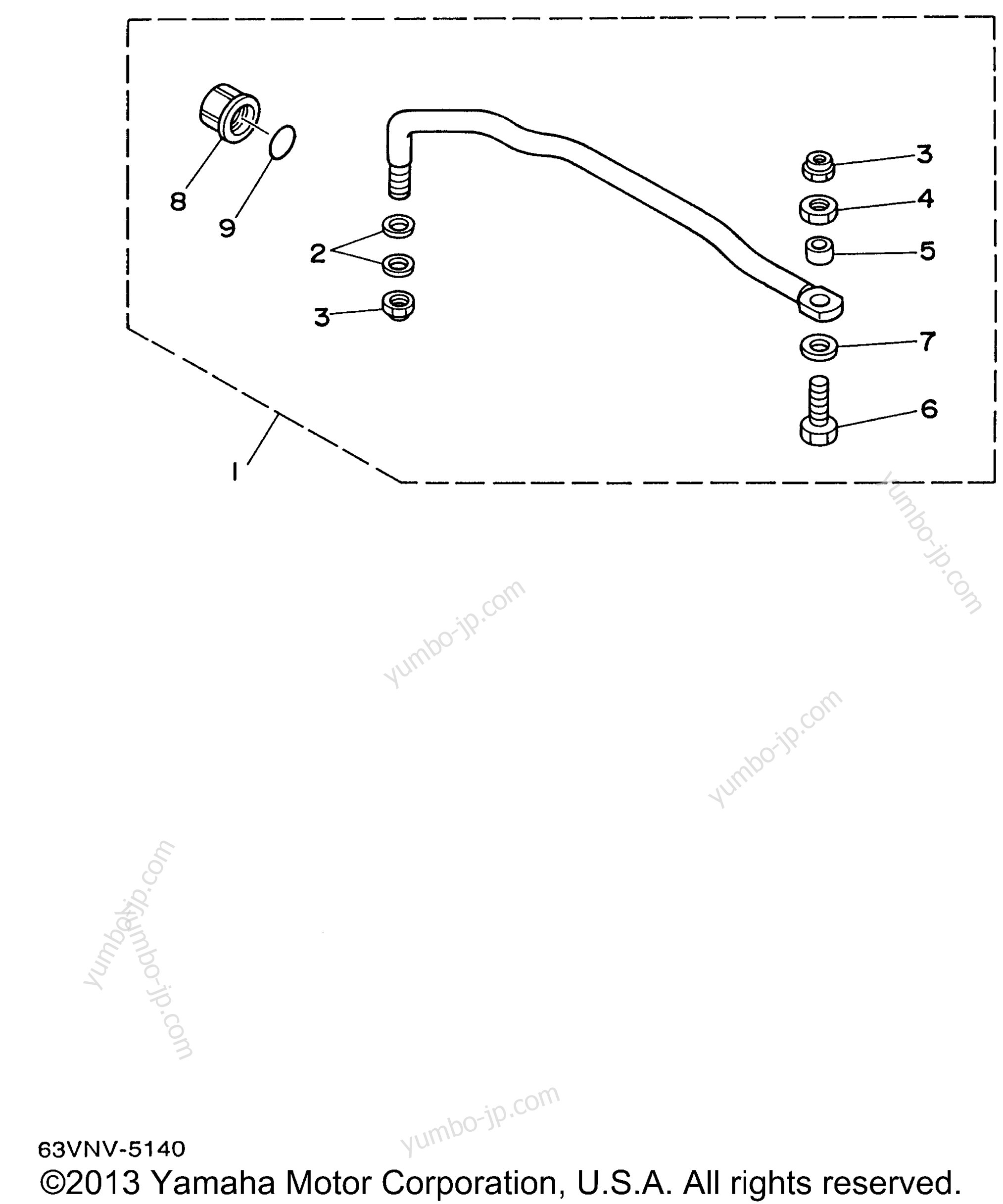 Steering Guide для лодочных моторов YAMAHA 9.9MSHU 1996 г.