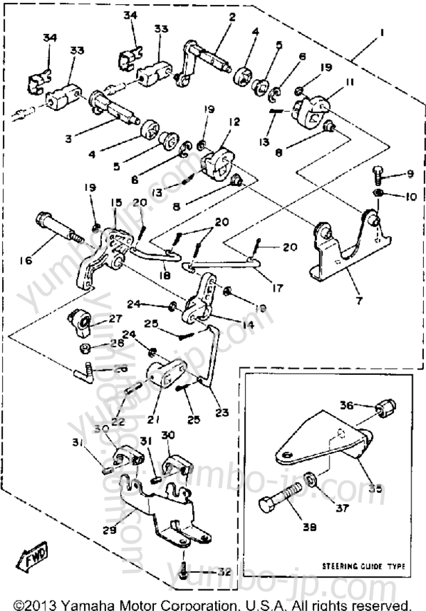 Remote Control Attachment для лодочных моторов YAMAHA 25ELG 1988 г.