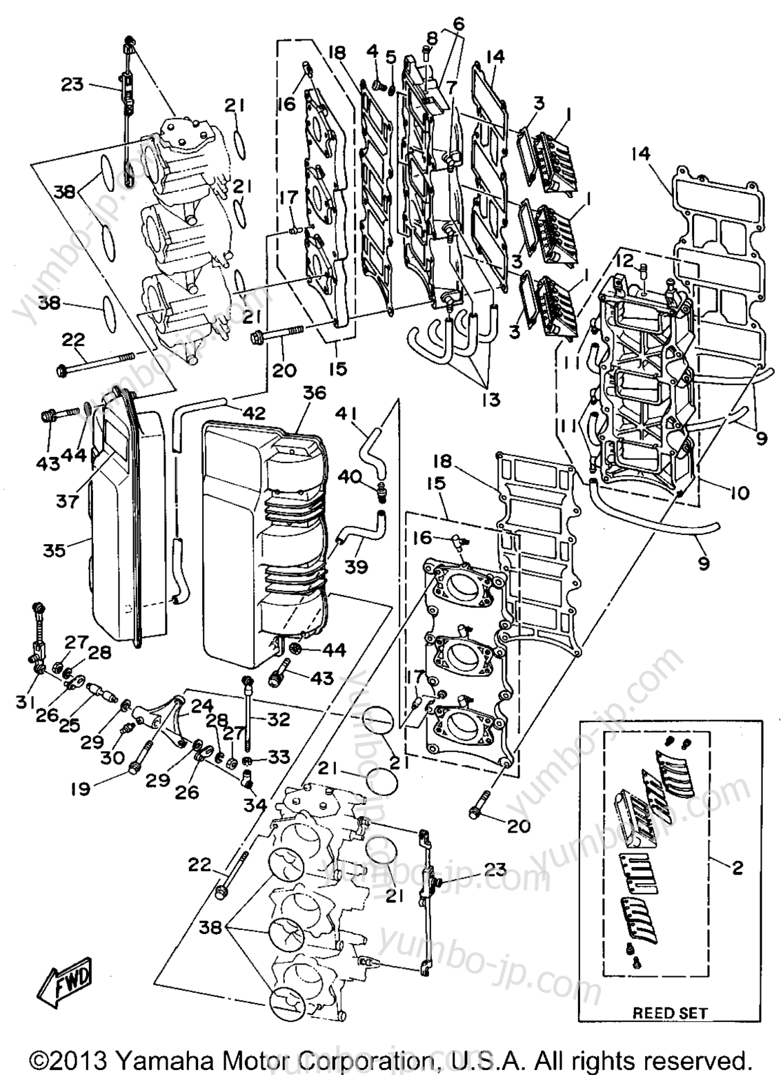Intake для лодочных моторов YAMAHA L225TXRS 1994 г.