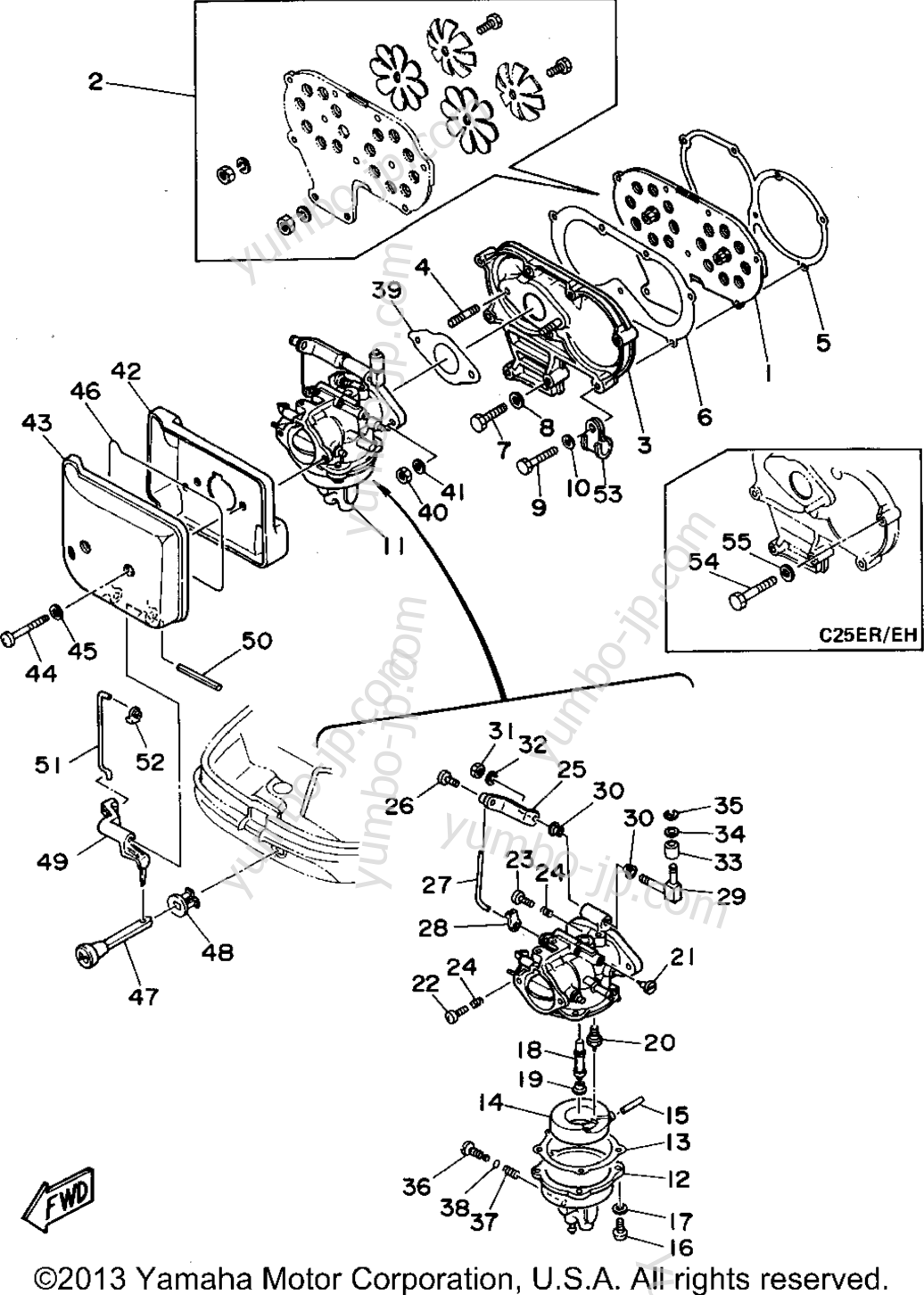 Intake для лодочных моторов YAMAHA C25ELRS 1994 г.