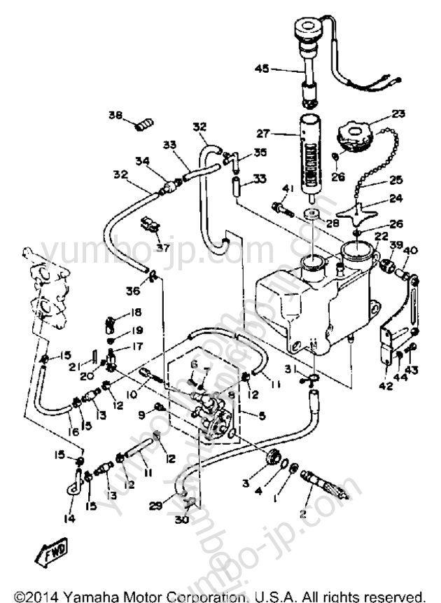 Масляный насос для лодочных моторов YAMAHA 25MLHP 1991 г.