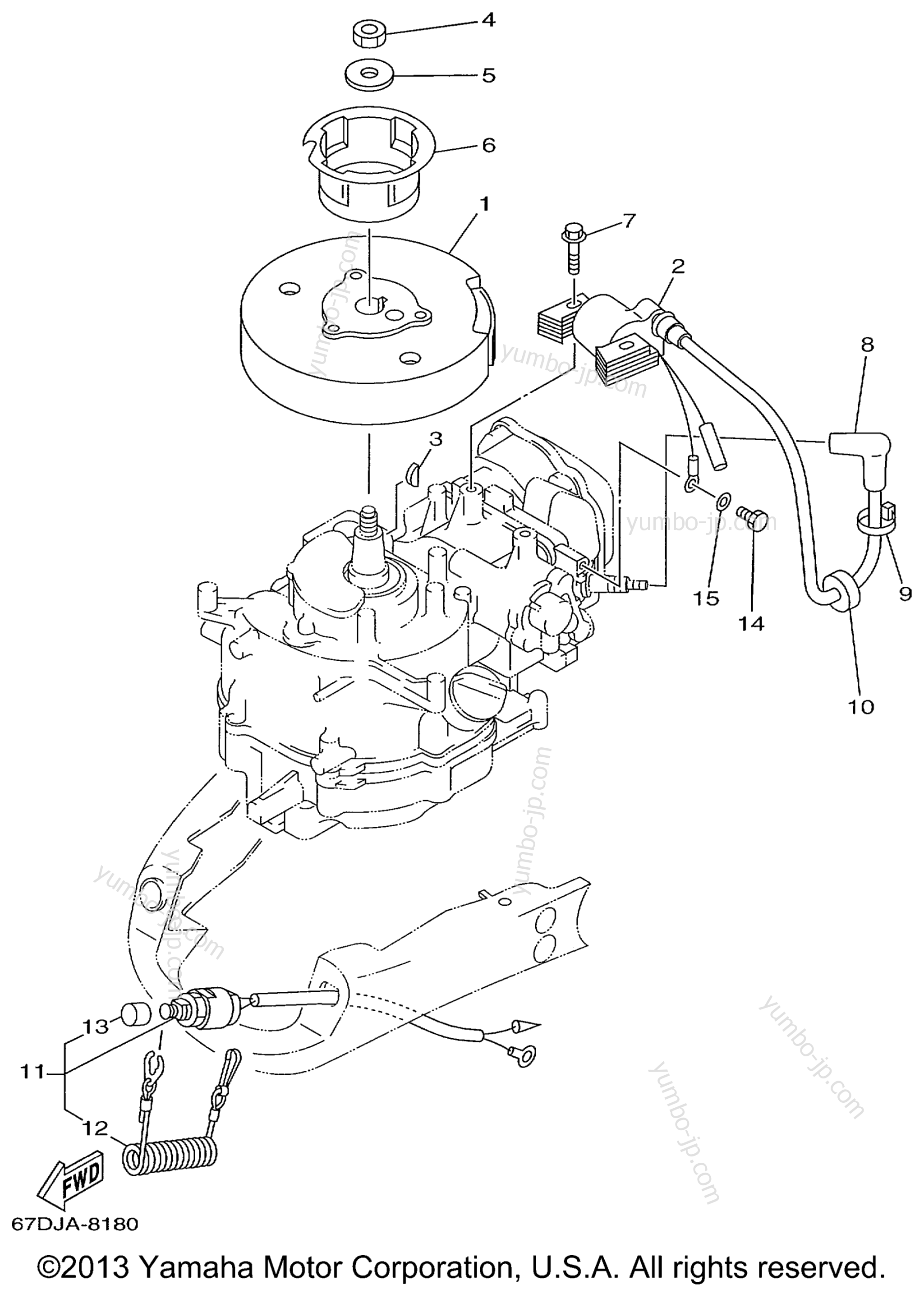 GENERATOR для лодочных моторов YAMAHA F4MSHX 1999 г.