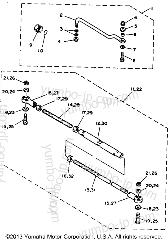 Steering Guide Attachment для лодочных моторов YAMAHA C55ELRR 1993 г.