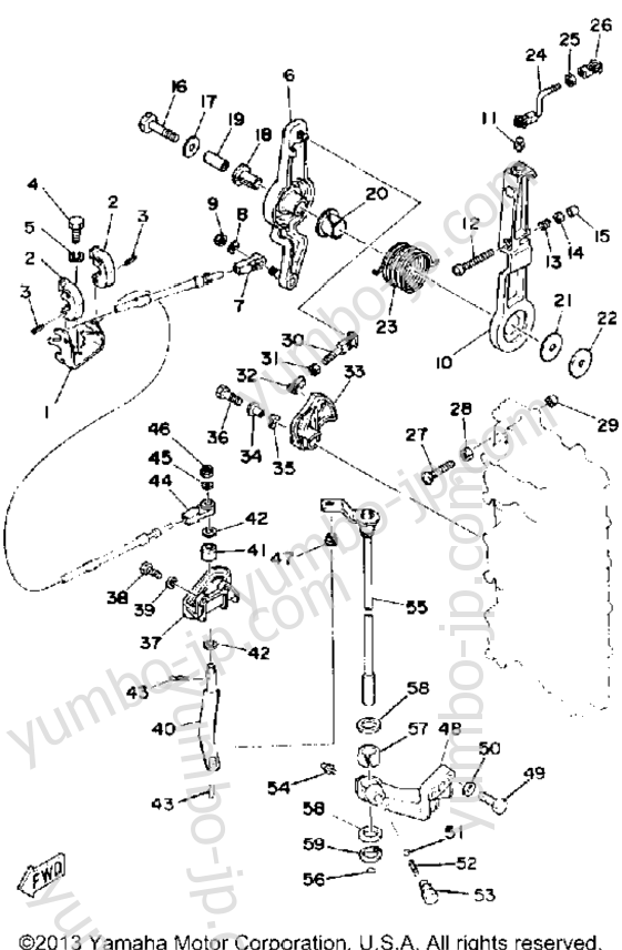 Control Engine для лодочных моторов YAMAHA 200ETLF-JD (200ETLF) 1989 г.