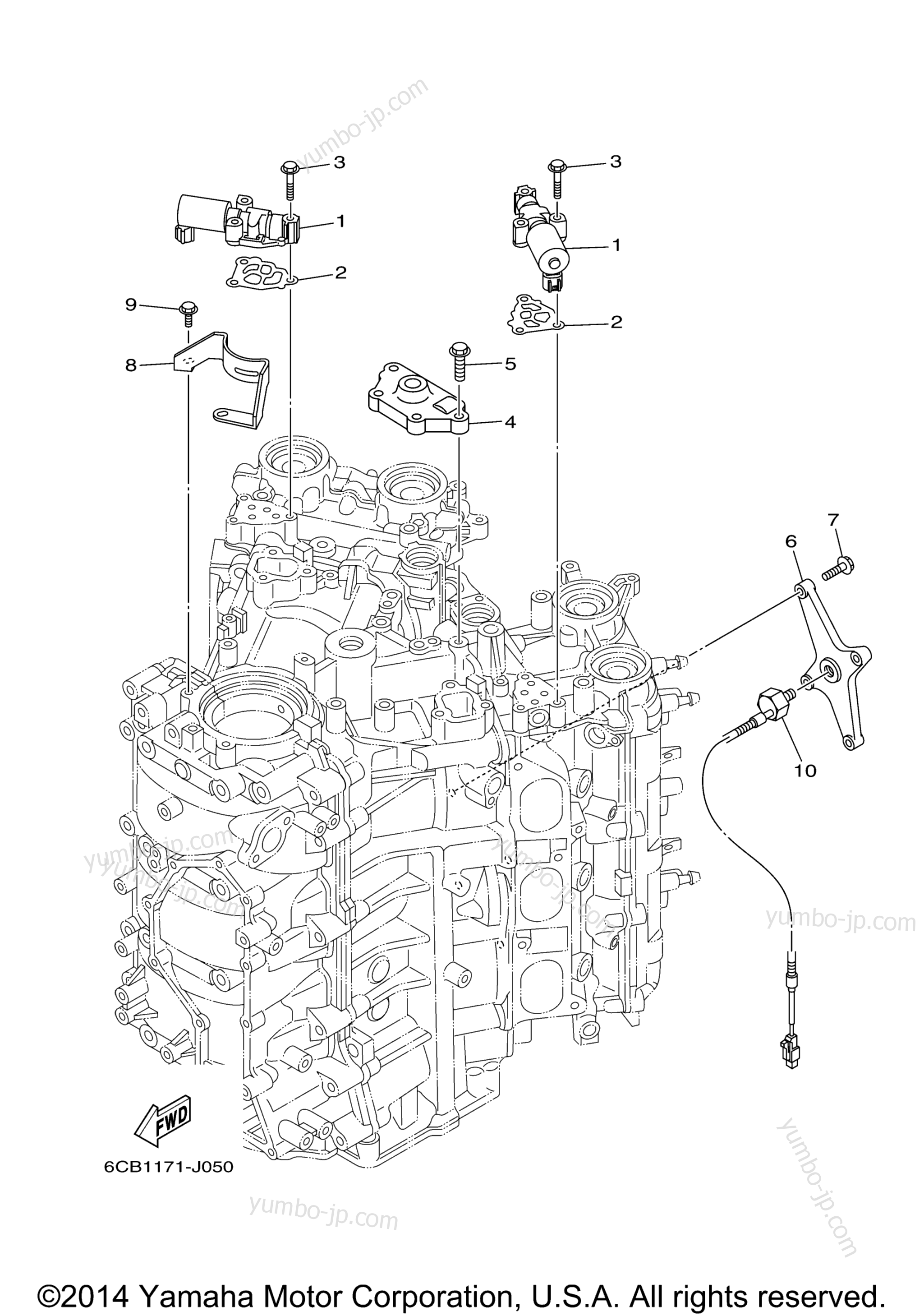 Cylinder Crankcase 3 для лодочных моторов YAMAHA VF225LA_01 (0112) 2006 г.