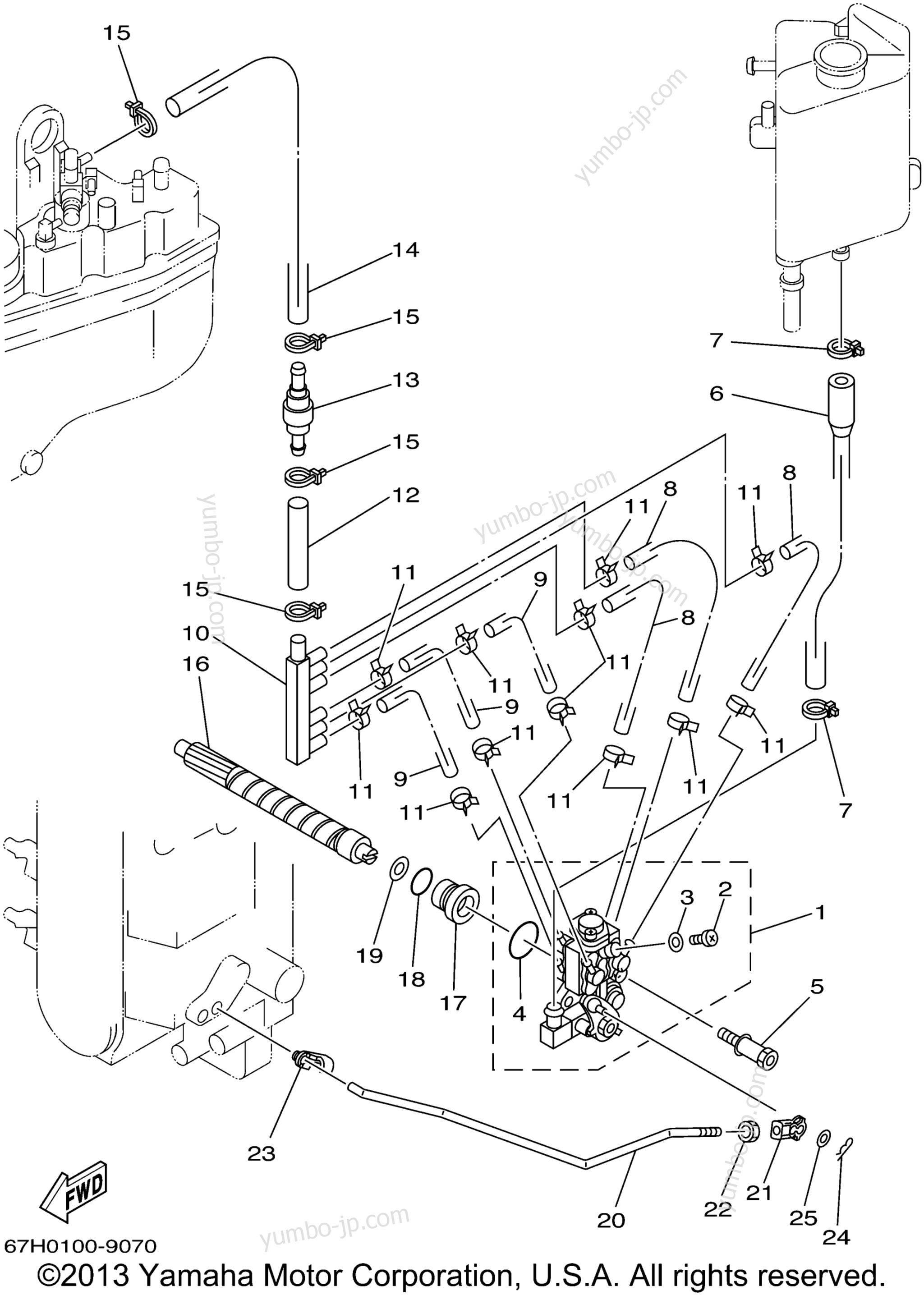 Масляный насос для лодочных моторов YAMAHA PX150TLRX 1999 г.