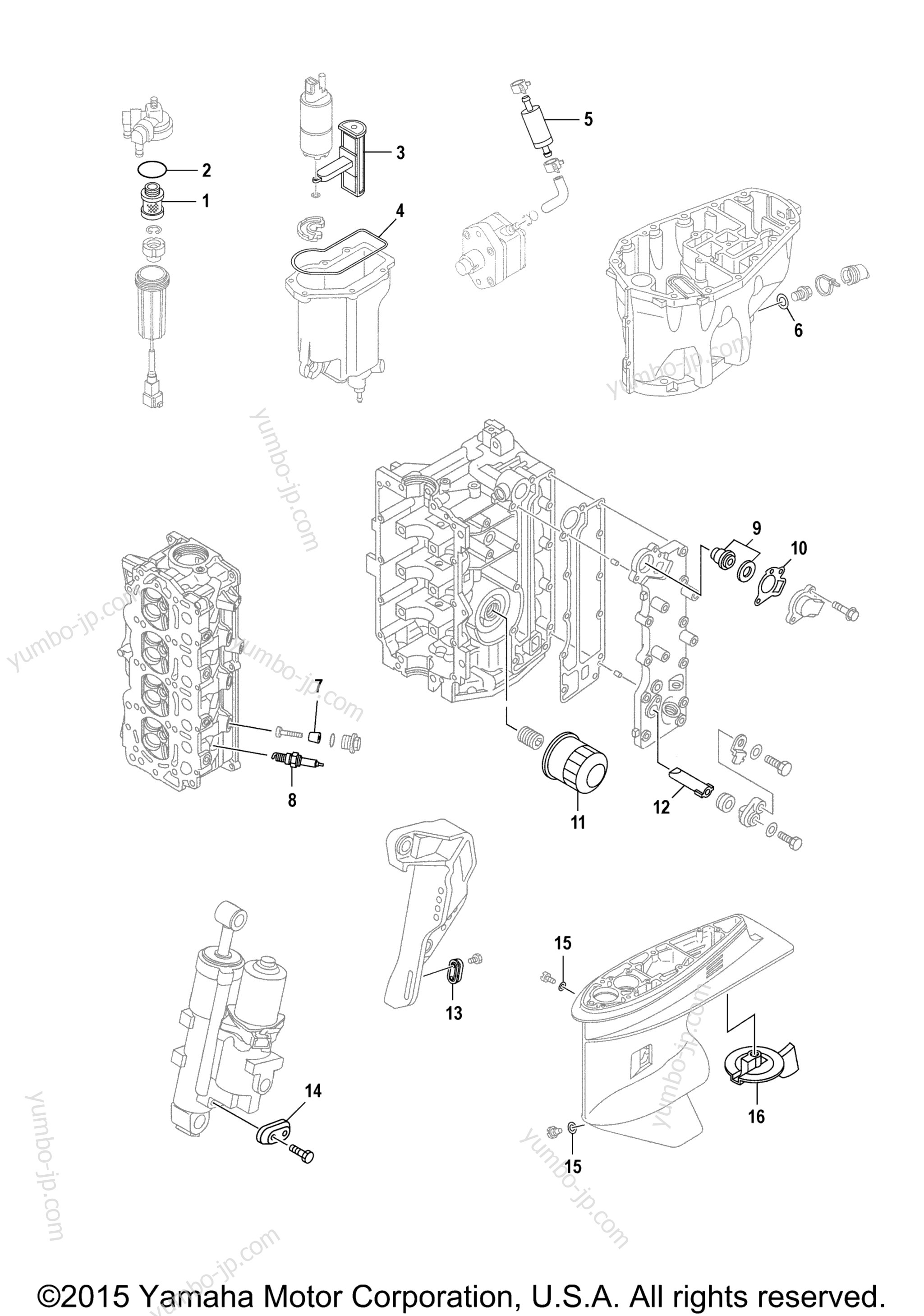 Scheduled Service Parts for outboards YAMAHA T60LA (0112) 2006 year
