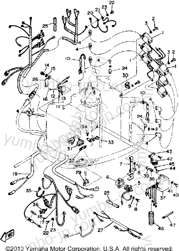 Electric Parts 2 для лодочных моторов YAMAHA 200ETLH-JD (150ETLH) 1987 г.