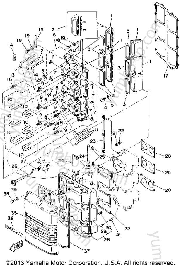 Intake для лодочных моторов YAMAHA L150ETXG 1988 г.