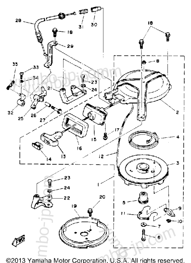 Manual Starter для лодочных моторов YAMAHA 8MLHR 1993 г.
