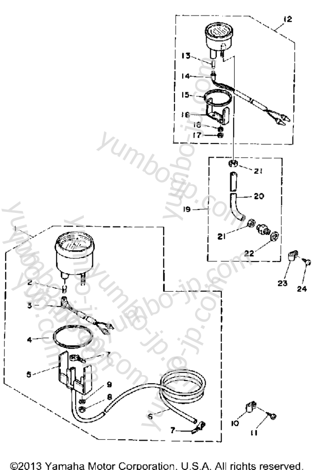 Optional Parts Gauges & Component Parts 1 для лодочных моторов YAMAHA 50ETMLD 1990 г.