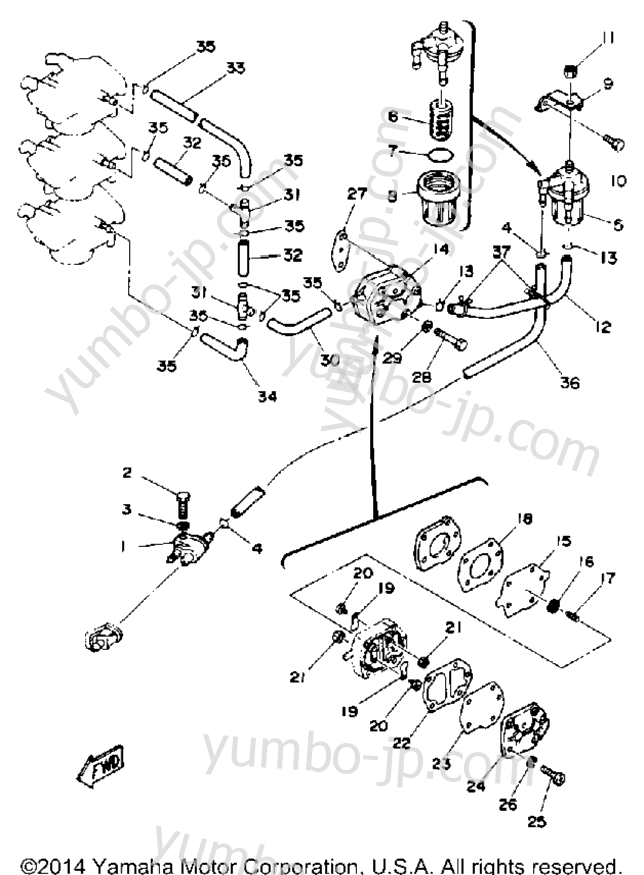 FUEL SYSTEM for outboards YAMAHA 50EJRP 1991 year